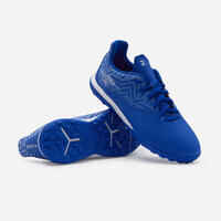 Kids' Lace-Up Football Boots Viralto I Turf TF - Blue/White