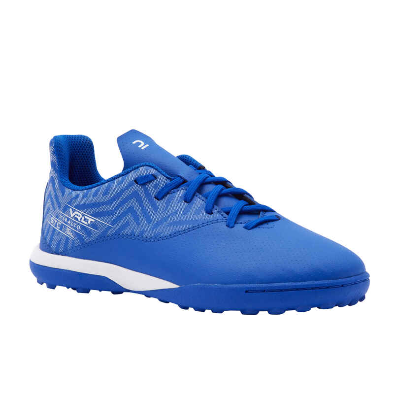 Kids' Lace-Up Football Boots Viralto I Turf TF - Blue/White