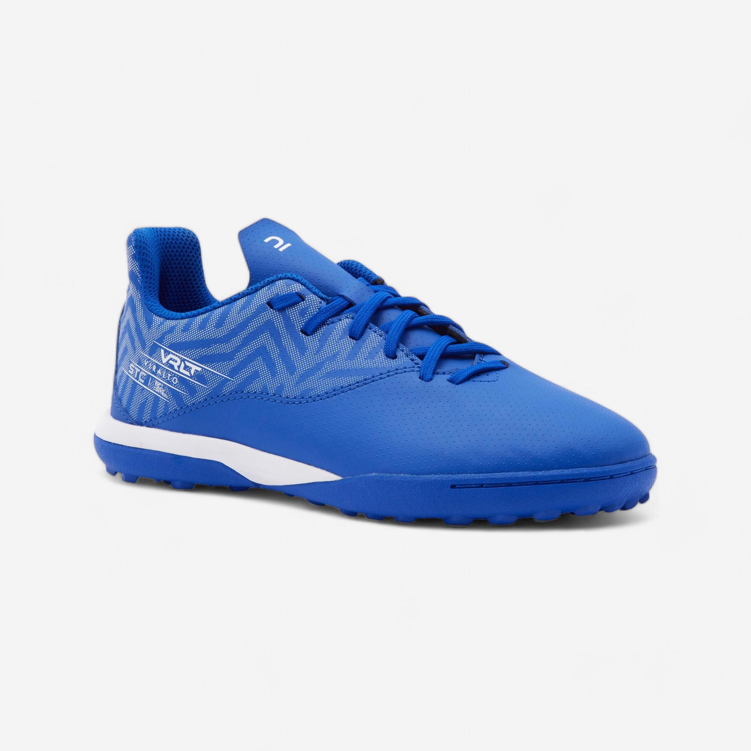 Kipsta - Chaussures De Football Enfant A Lacets Viralto I Turf Tf Bleu Et Blanc - Chaussures De Football - Football / Futsal / Sepak - Blanc-bleu - 35 - Decathlon
