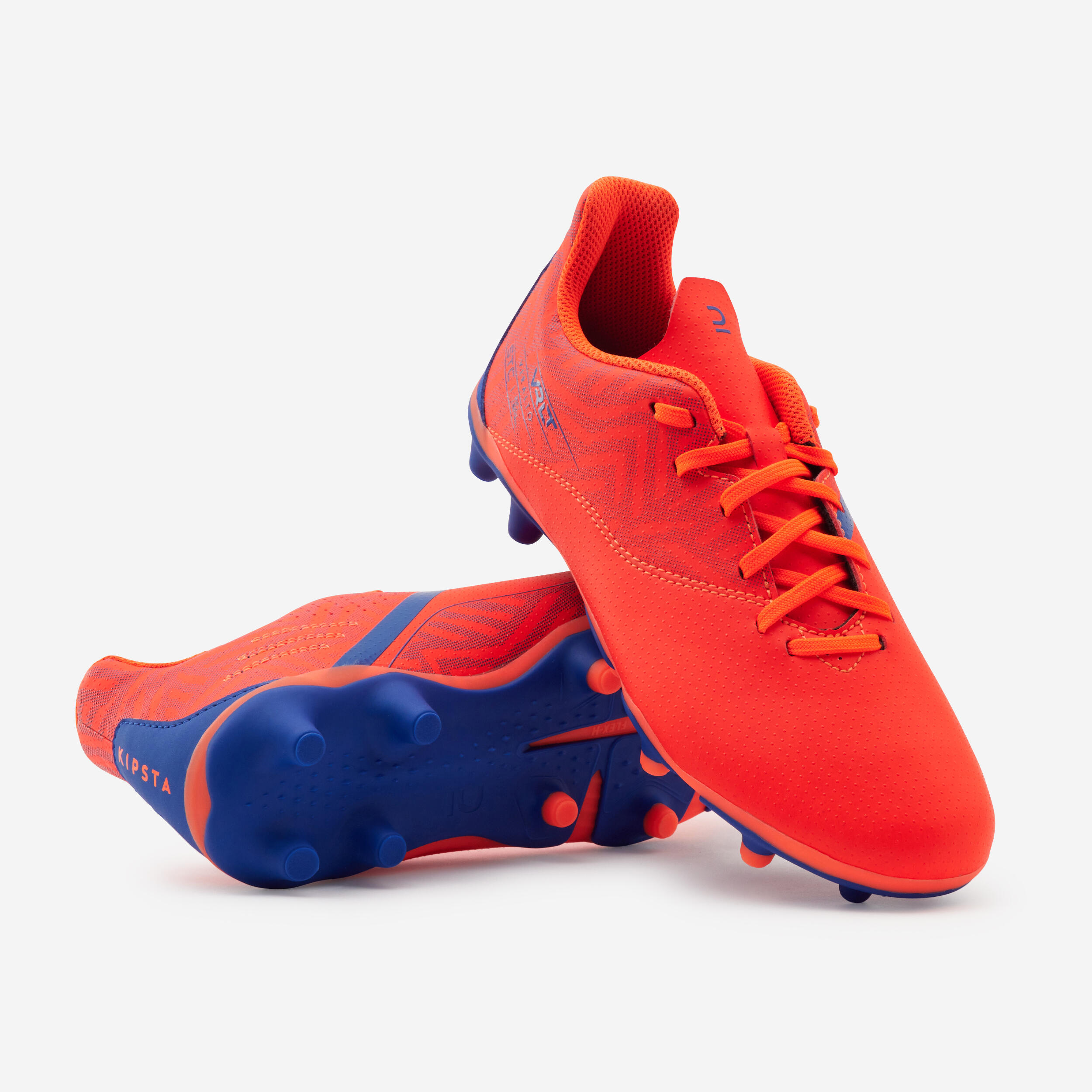 VIRALTO I FG ORANGE AND BLUE LACE-UP CHILDREN'S SOCCER BOOTS