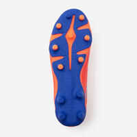 Kids' Lace-Up Football Boots Viralto I FG - Orange/Blue