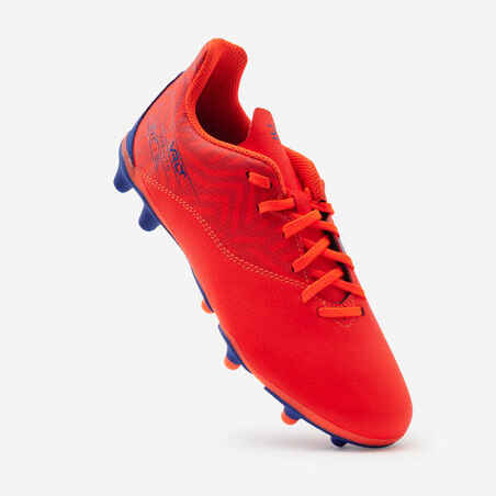 Kids' Lace-Up Football Boots Viralto I FG - Orange/Blue