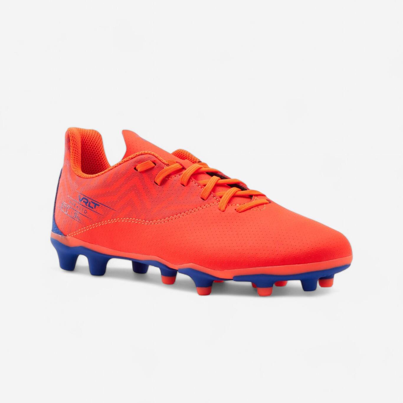 Kids' Lace-Up Football Boots Viralto I FG - Orange/Blue