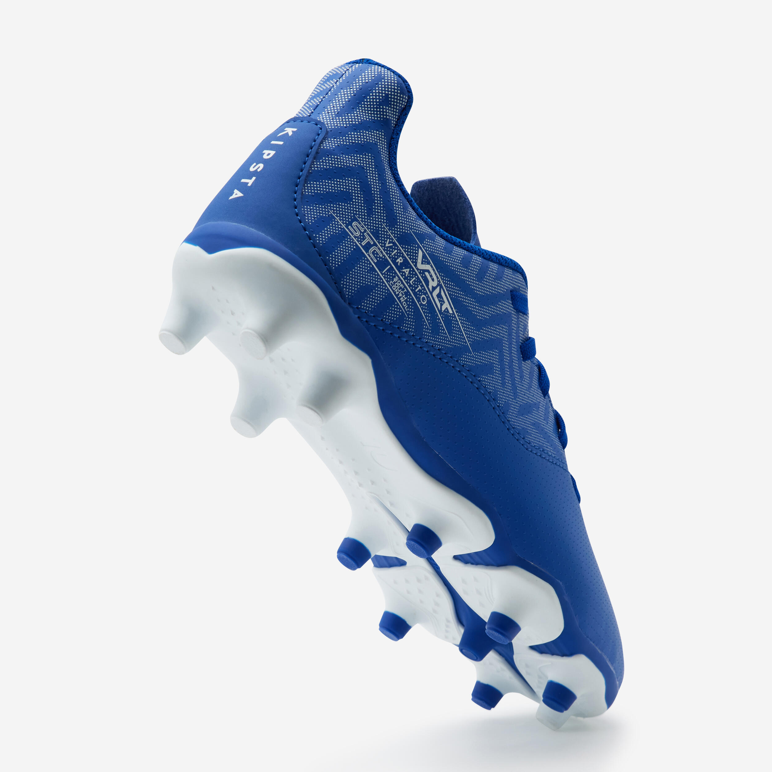 Kids' Lace-Up Football Boots Viralto I FG - Blue/White 5/10