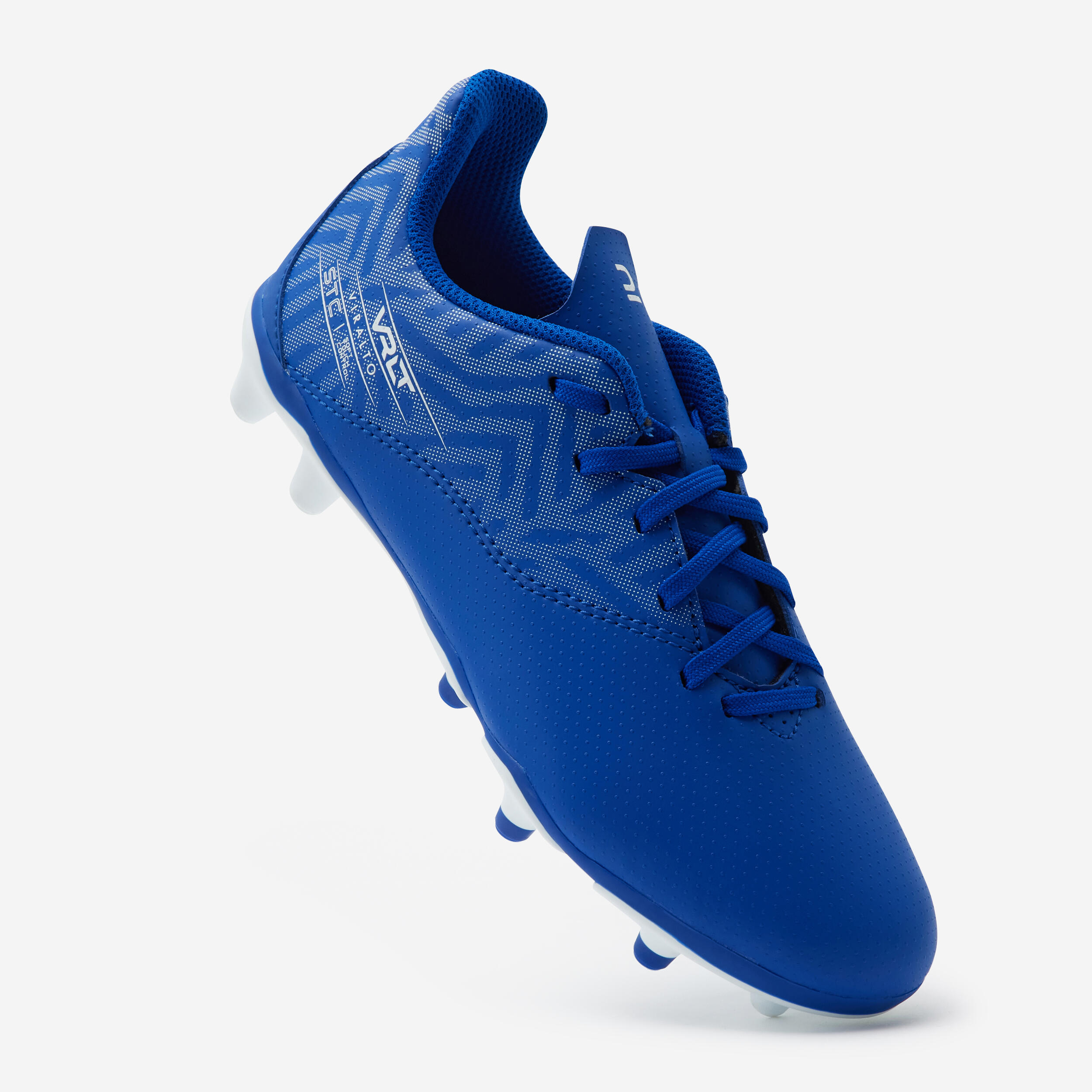 Kids' Lace-Up Football Boots Viralto I FG - Blue/White 4/10