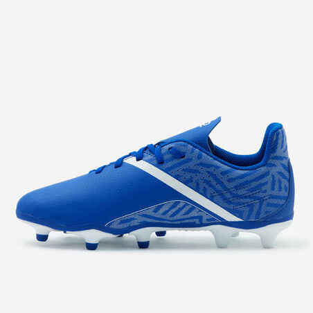 Kids' Lace-Up Football Boots Viralto I FG - Blue/White