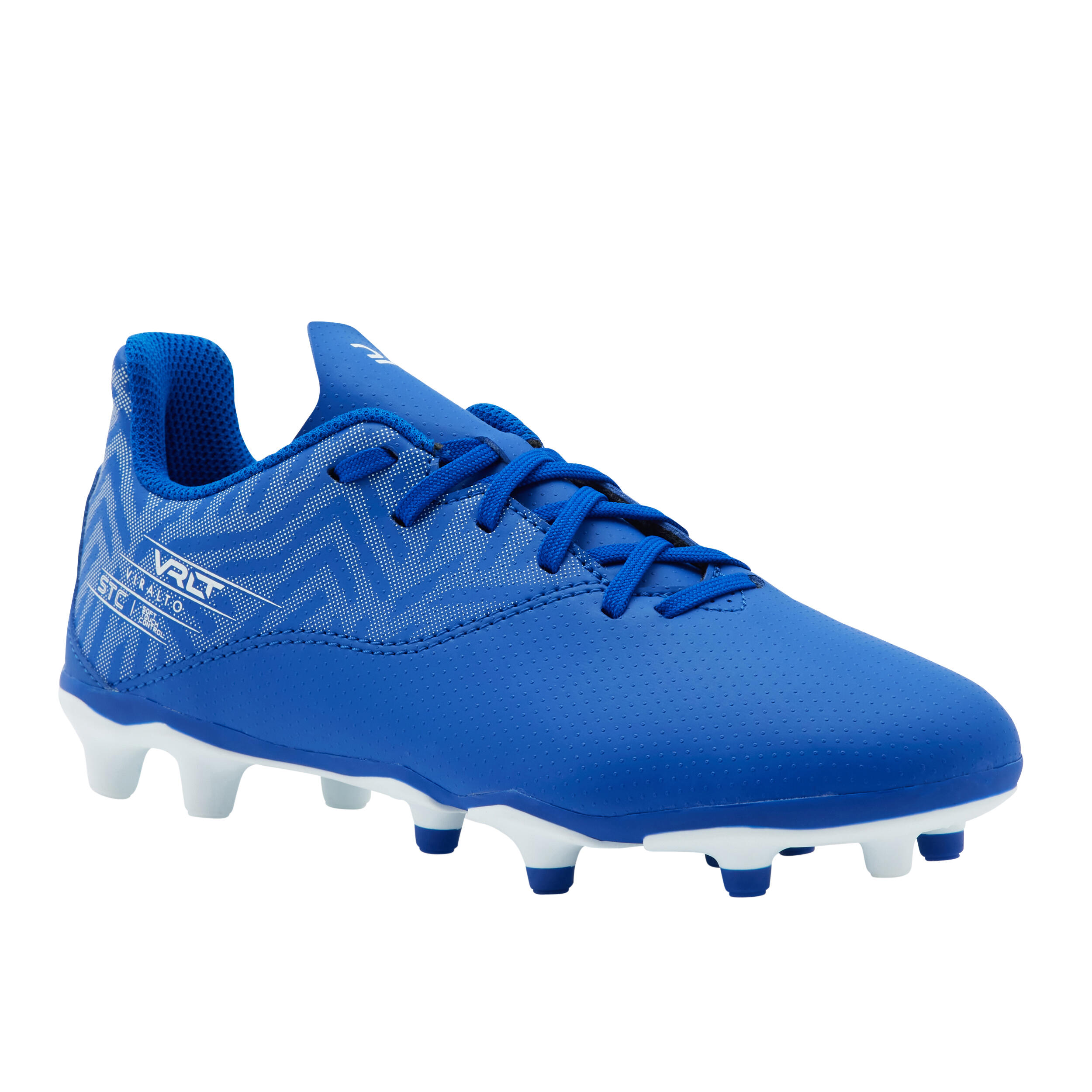 Kids' Lace-Up Football Boots Viralto I FG - Blue/White 1/10