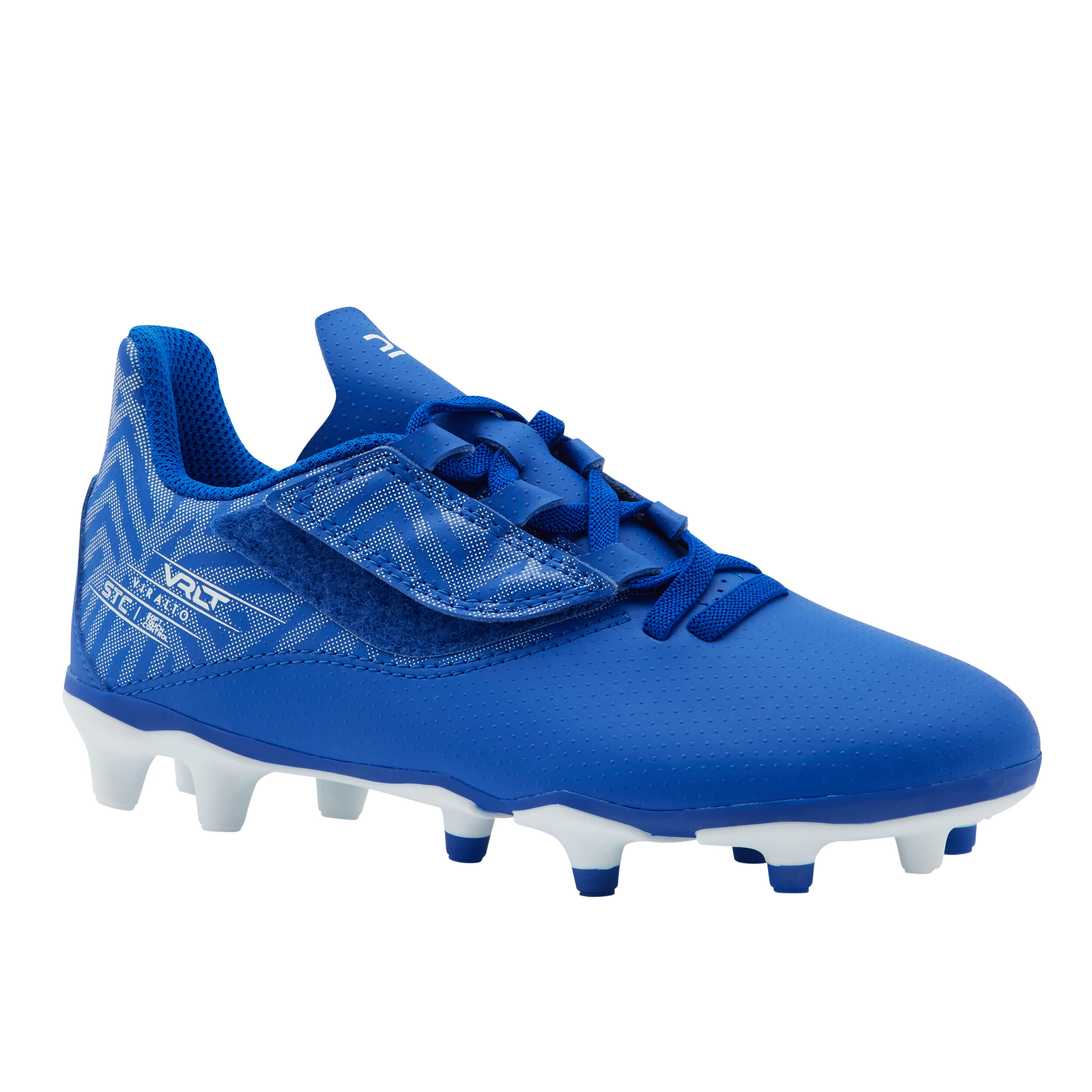 KIPSTA Scarpe calcio bambino VIRALTO I EASY FG blu-bianco