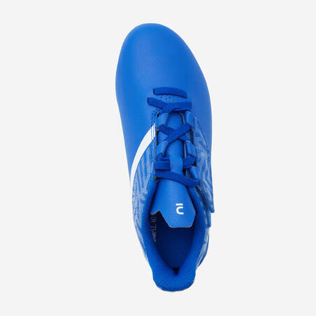 CHAUSSURES DE FOOTBALL ENFANT A SCRATCH VIRALTO I EASY MG/AG BLEU ET BLANC