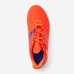 CHAUSSURES DE FOOTBALL ENFANT A SCRATCH VIRALTO I EASY MG/AG ORANGE ET BLEU  - Decathlon Cote d'Ivoire