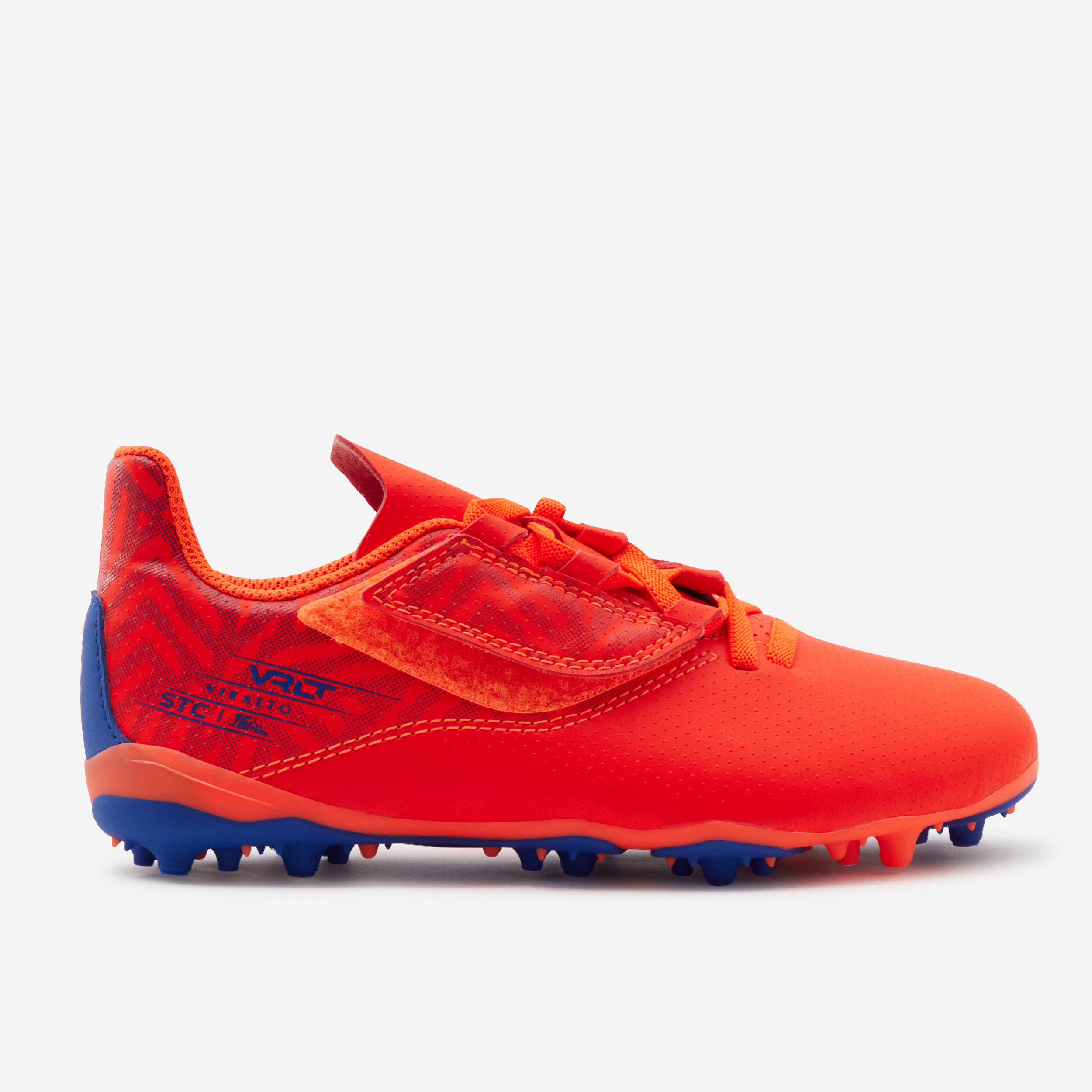 Chuteiras futebol banda autoaderente criança viralto i easy mg/ag laranja/azul