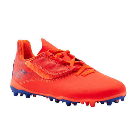 Kids' Rip-Tab Football Boots Viralto I Easy MG/AG - Orange/Blue