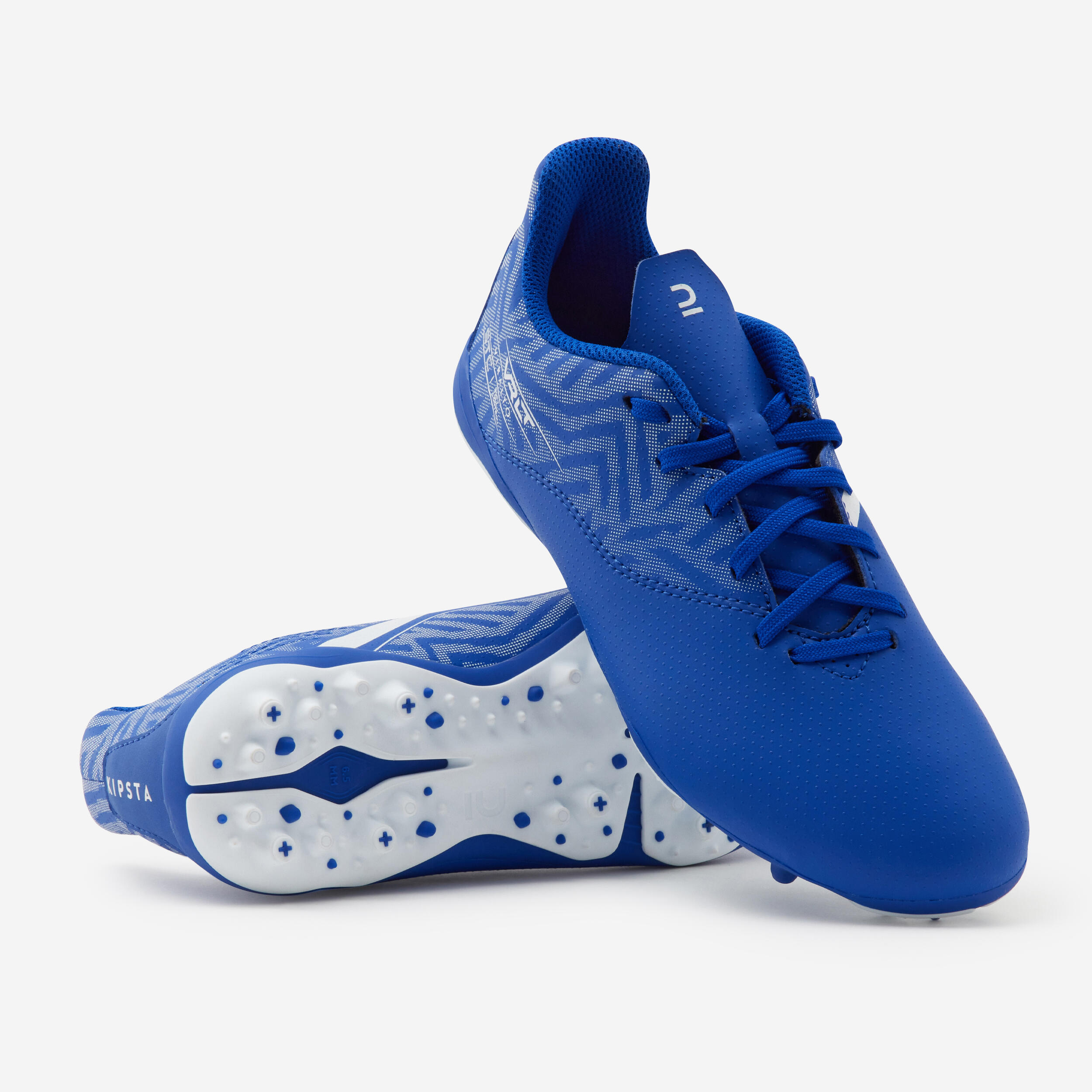 Kids' Lace-Up Football Boots Viralto I MG/AG - Blue/White 8/8