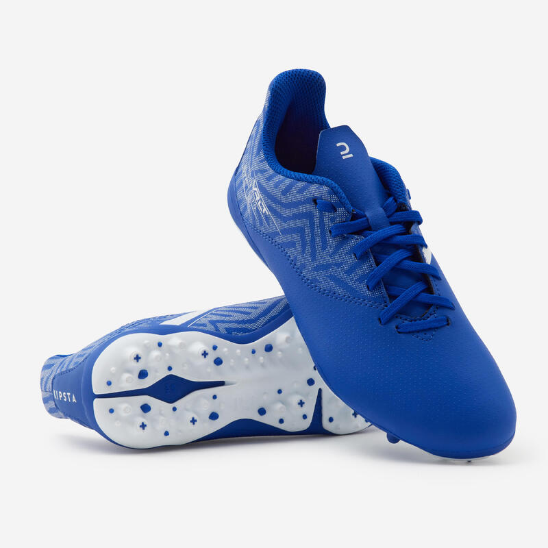 BOTAS DE FÚTBOL NIÑO CON CORDONES VIRALTO I MG/AG AZUL Y BLANCO