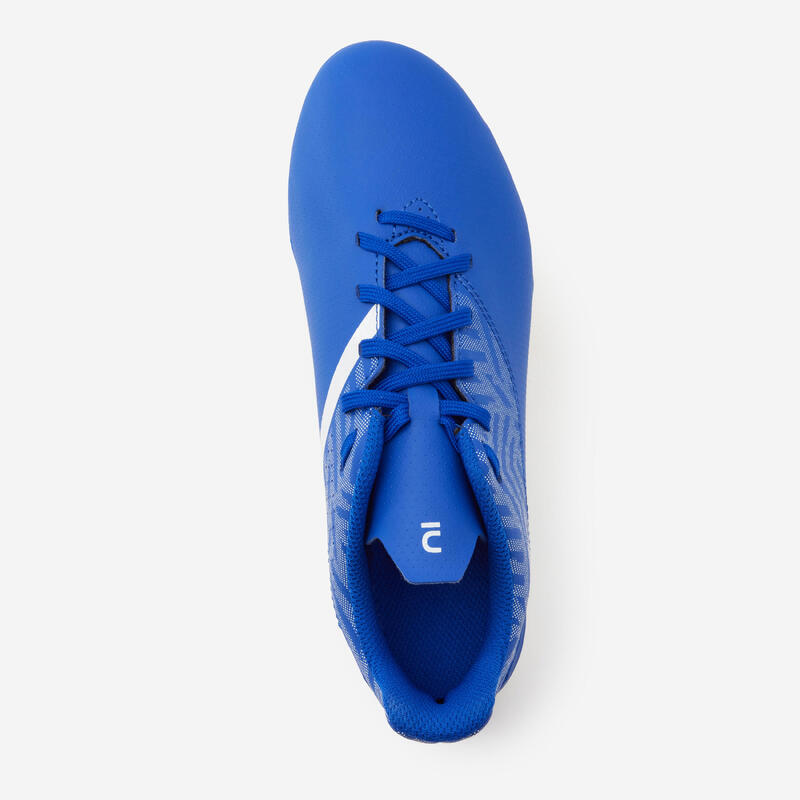 CHAUSSURES DE FOOTBALL ENFANT A LACETS VIRALTO I MG/AG BLEU ET BLANC