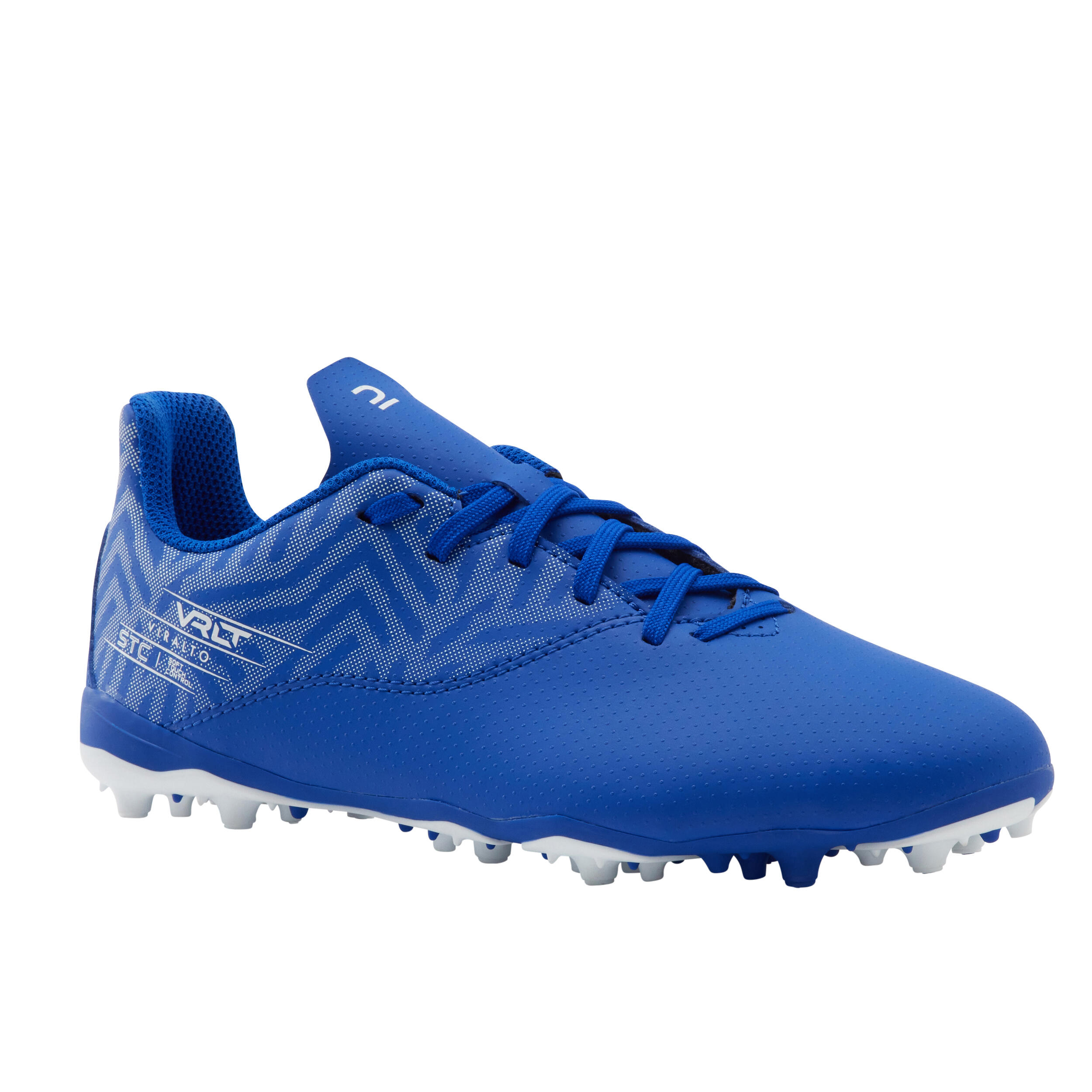 VIRALTO I MG/AG BLUE AND WHITE LACE-UP CHILDREN'S SOCCER BOOTS