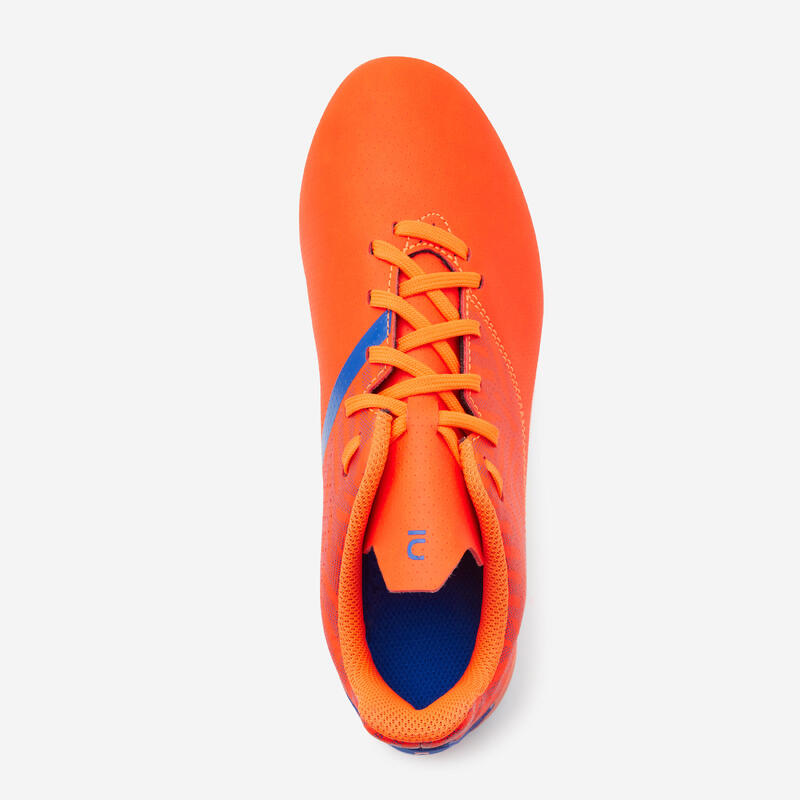 Kids' Lace-Up Football Boots Viralto I MG/AG - Orange/Blue