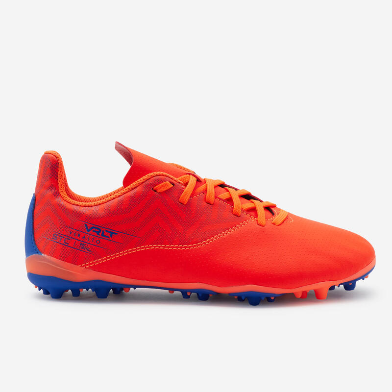 CHAUSSURES DE FOOTBALL ENFANT A LACETS VIRALTO I MG/AG ORANGE ET BLEU