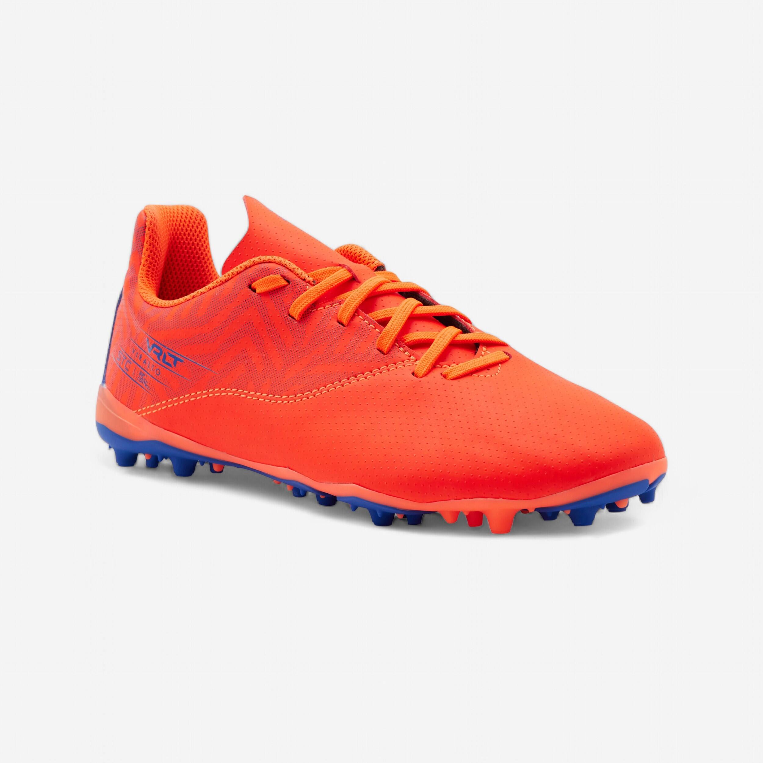 CHAUSSURES DE FOOTBALL ENFANT A LACETS VIRALTO I MG AG ORANGE ET