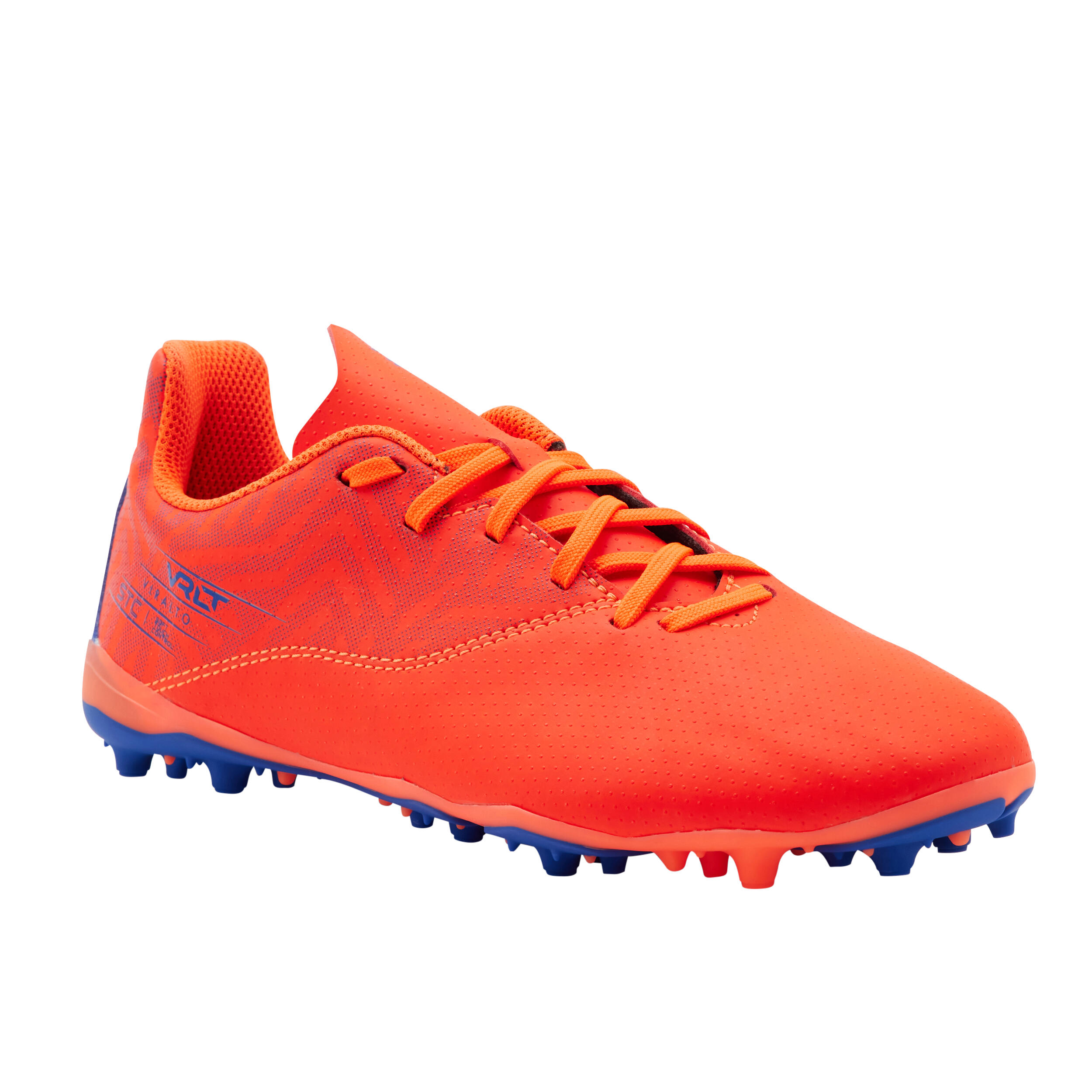 VIRALTO I MG/AG ORANGE AND BLUE LACE-UP CHILDREN'S SOCCER BOOTS