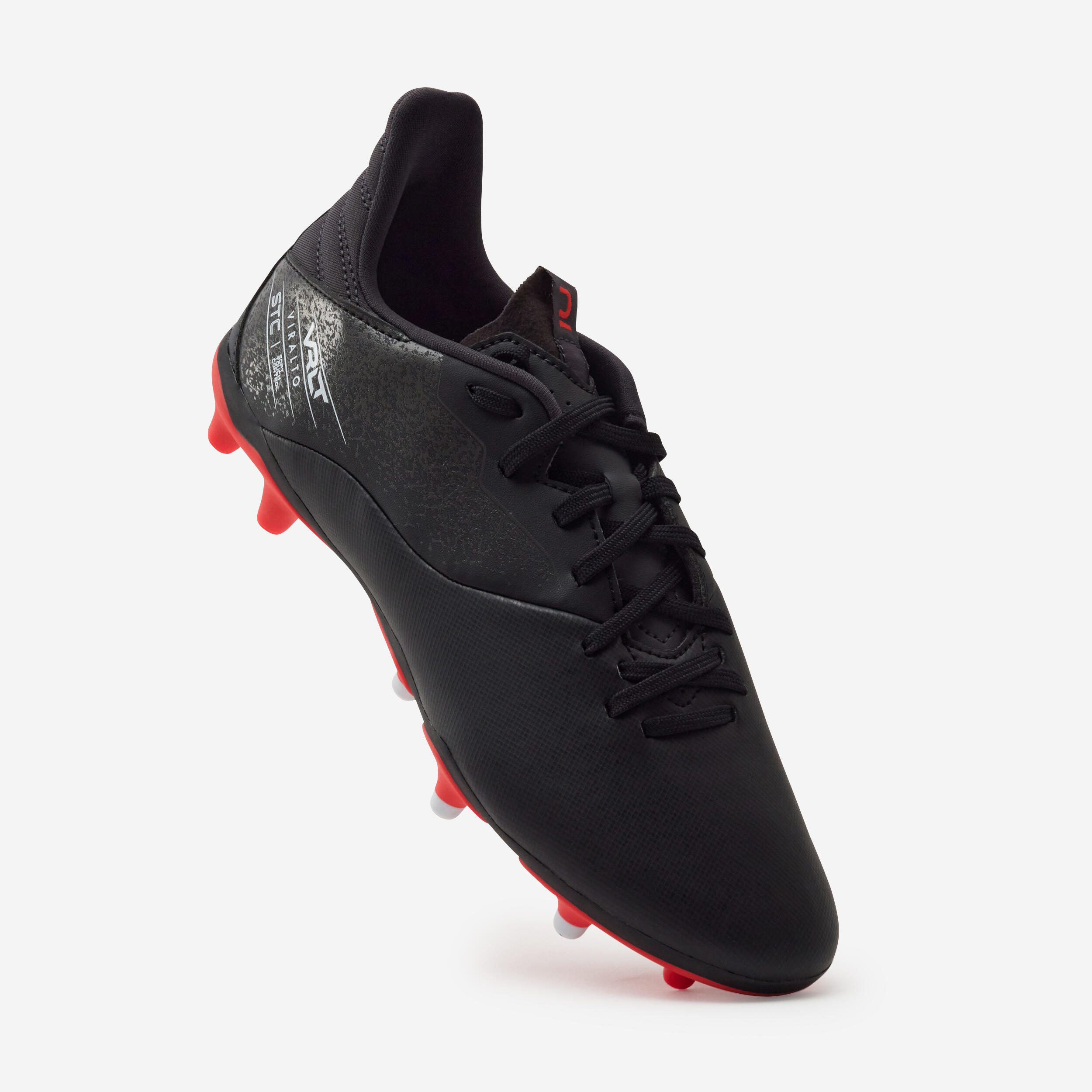 VIRALTO I FG SCARPE DA CALCIO NERO E ROSSO