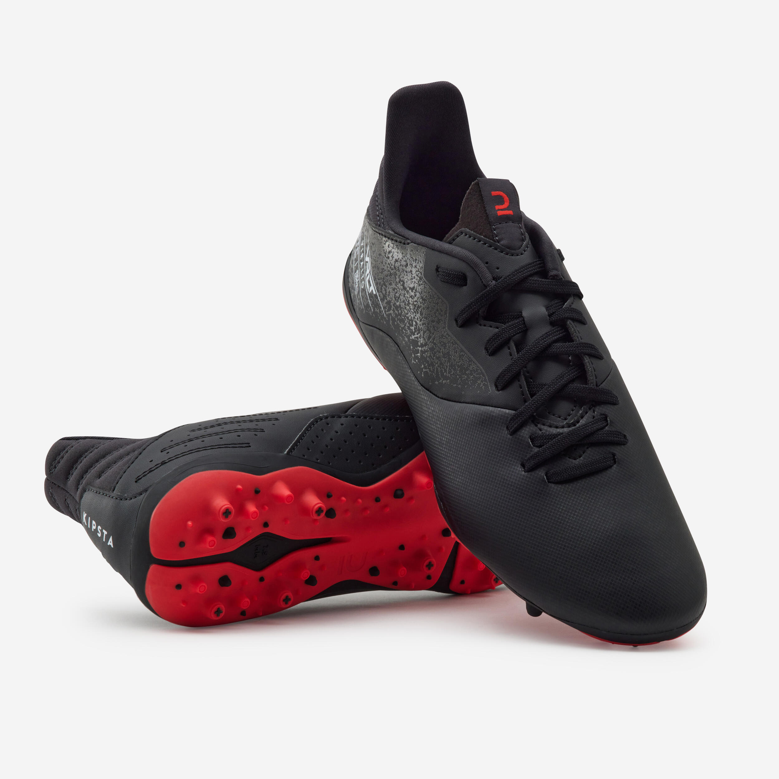 CHAUSSURES DE FOOTBALL VIRALTO I MG AG NOIR ET ROUGE Decathlon