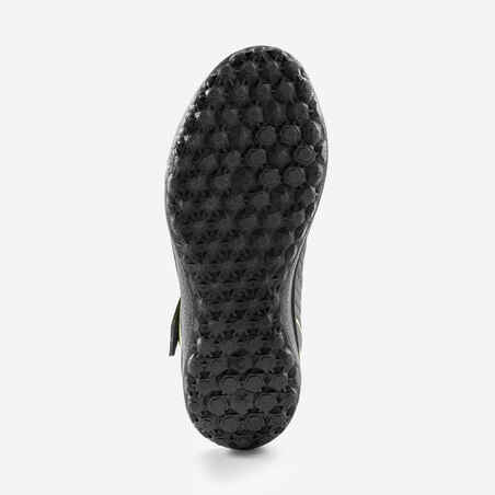 حذاء برقبة لكرة القدم بشريط ذاتي اللصق  للأطفال - 100 Easy TF أسود/ أصفر
