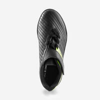 CHAUSSURES DE FOOTBALL ENFANT A SCRATCH 100 EASY TURF TF NOIR ET JAUNE