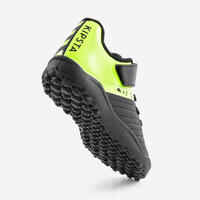 Kids' Rip-Tab Turf Football Boots 100 Easy TF - Black/Yellow