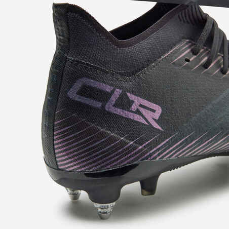 Παπούτσια ποδοσφαίρου CLR SG ενηλίκων με υβριδικές τάπες σε σχήμα ρόμβου - Μαύρο