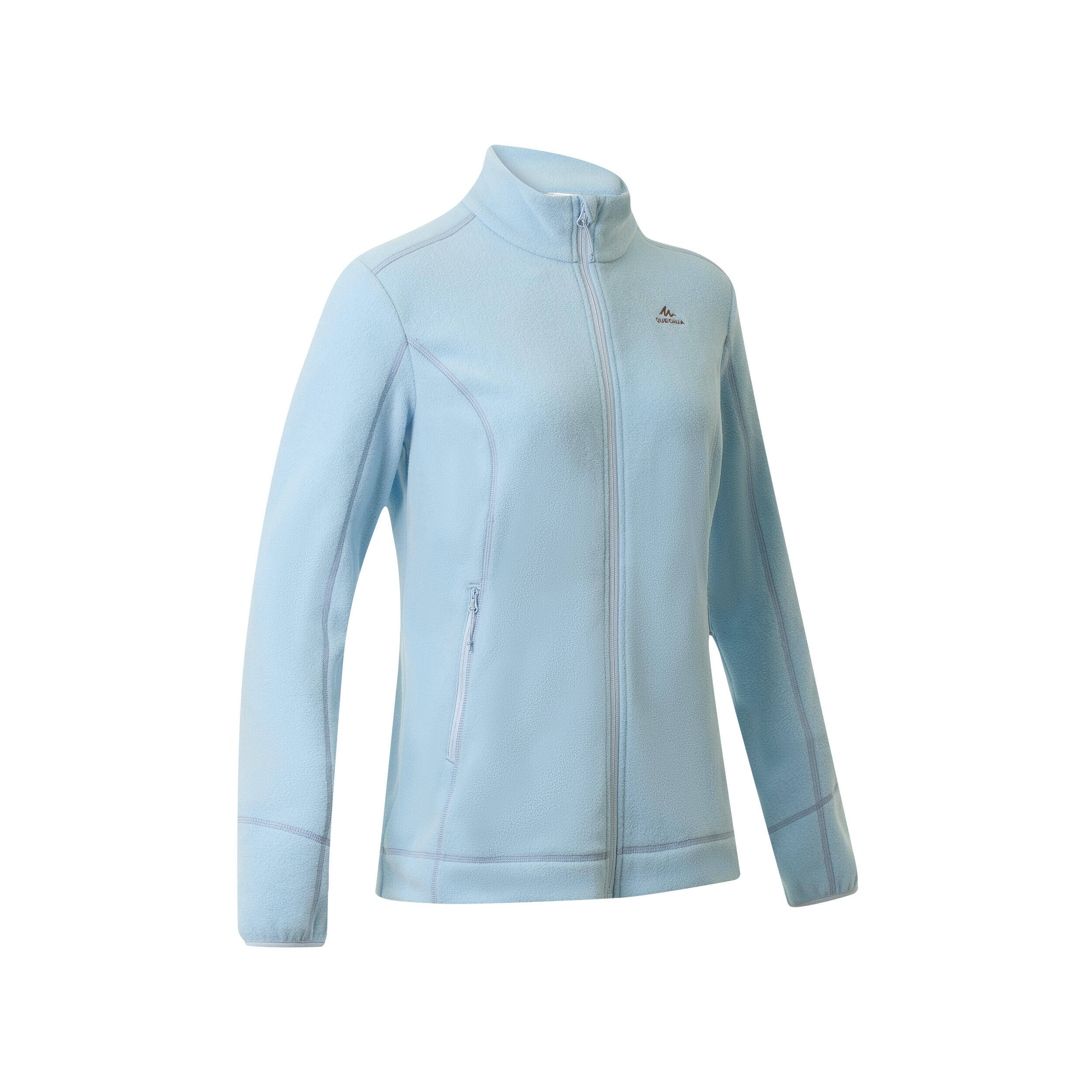 Women’s mountain hiking fleece jacket, MH100 Full Zip - Blue -  3