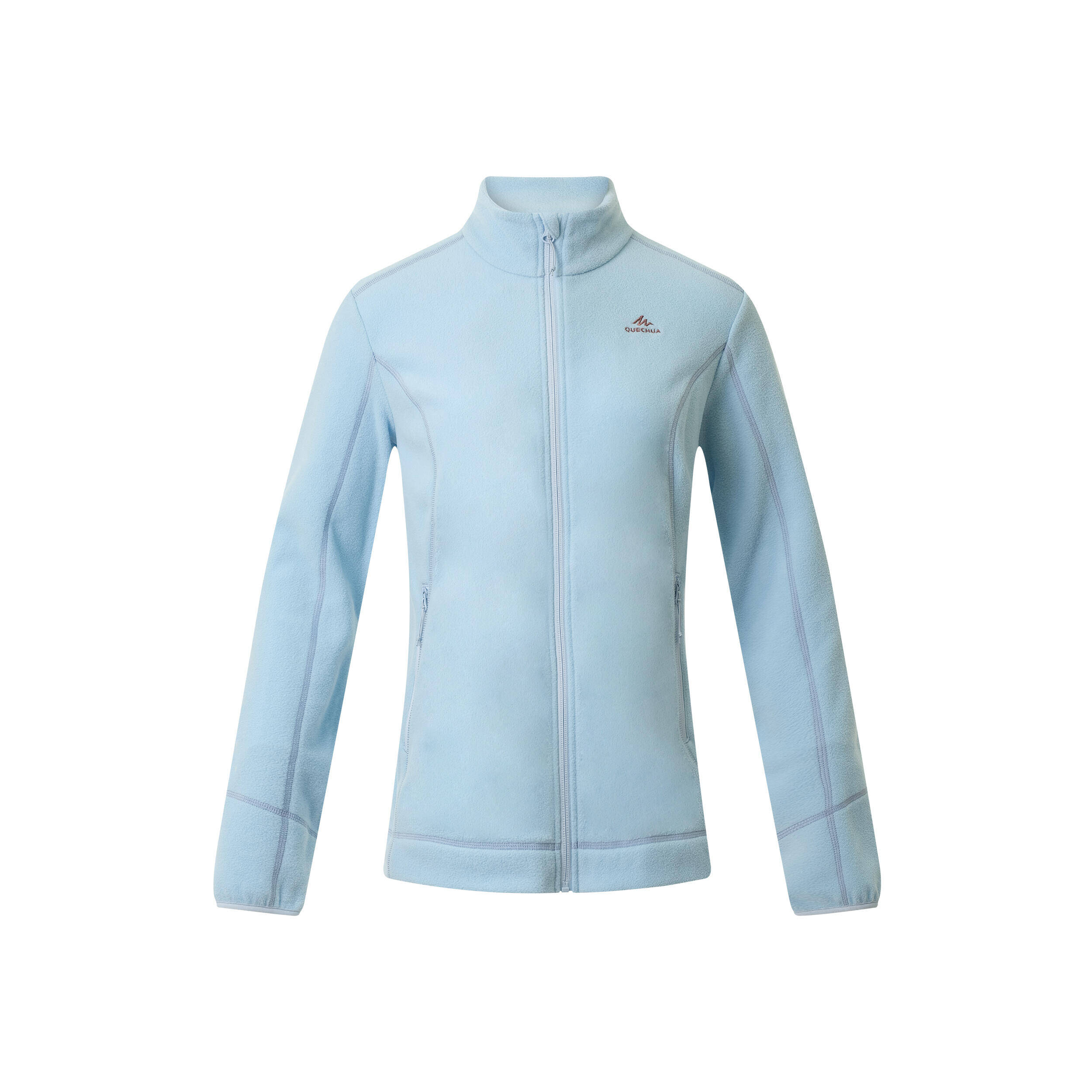 Women’s mountain hiking fleece jacket, MH100 Full Zip - Blue -  2