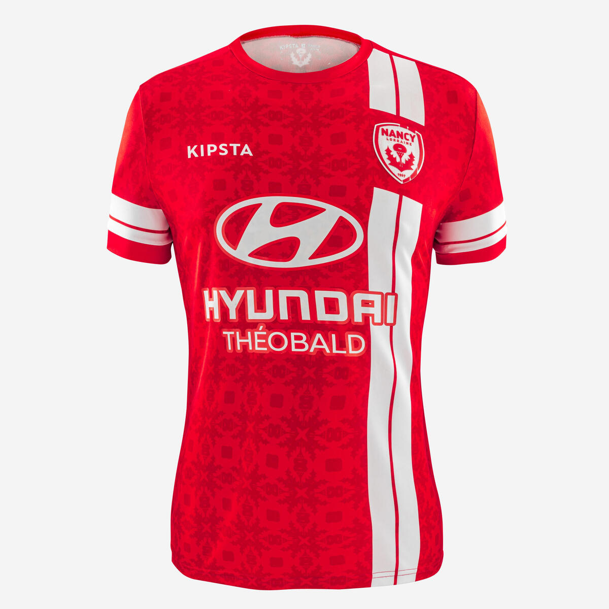 Maillot officiel de l'AS Nancy Lorraine 22/23 Extérieur adulte rouge et blanc