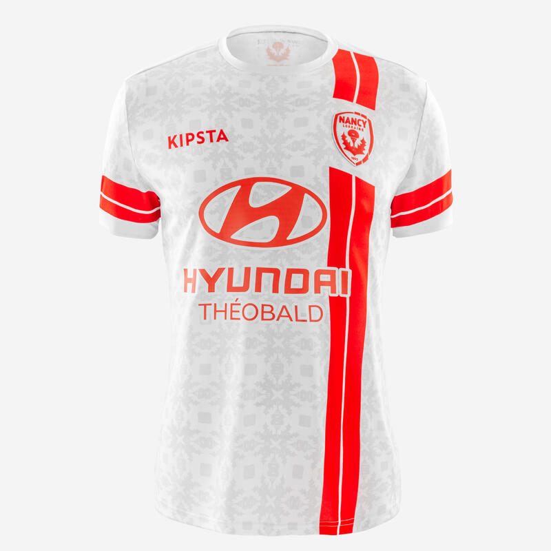 Maillot officiel de l'AS Nancy Lorraine 22/23 Domicile adulte blanc et rouge