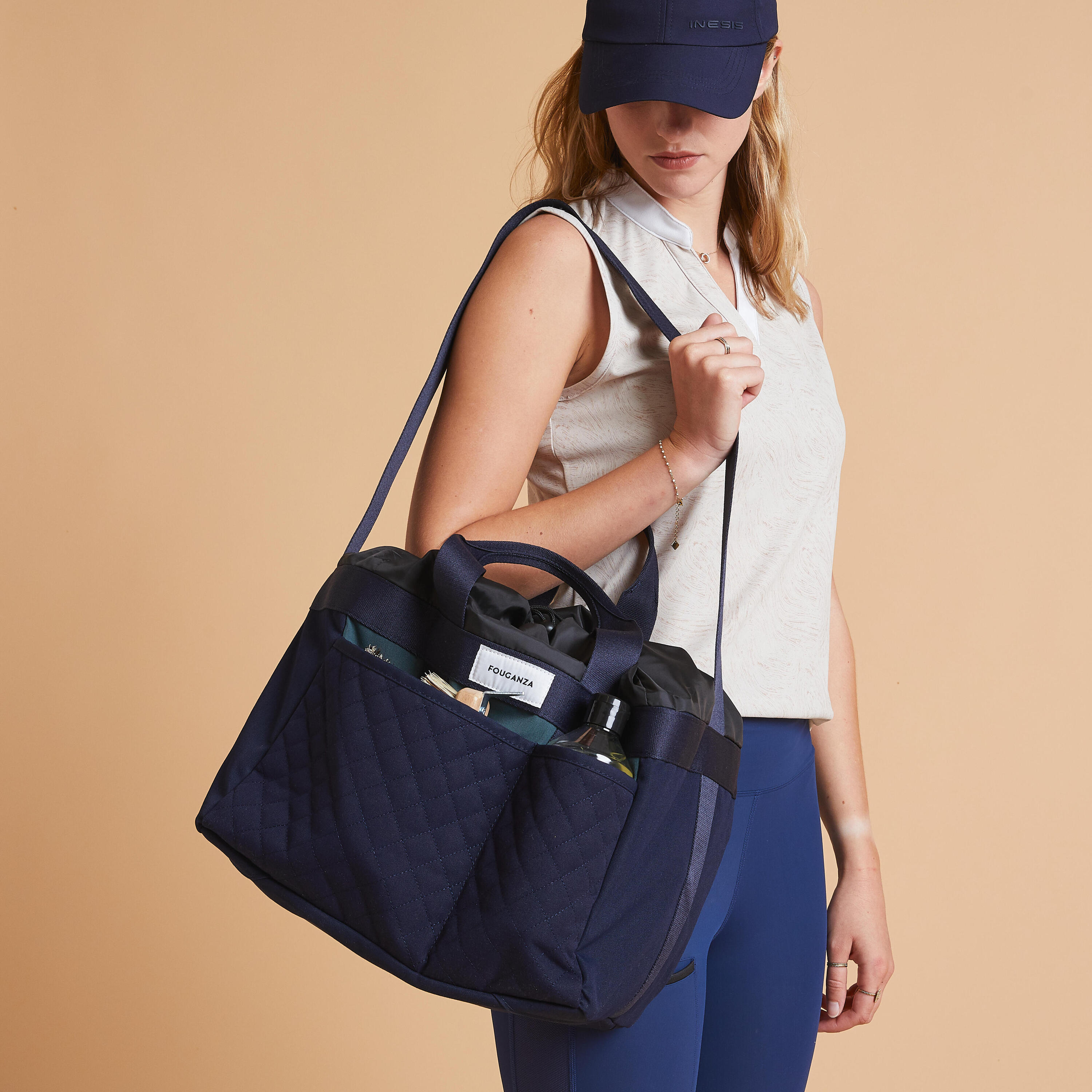 Borsa strigliatura equitazione 500 25 L verde-blu 2/6