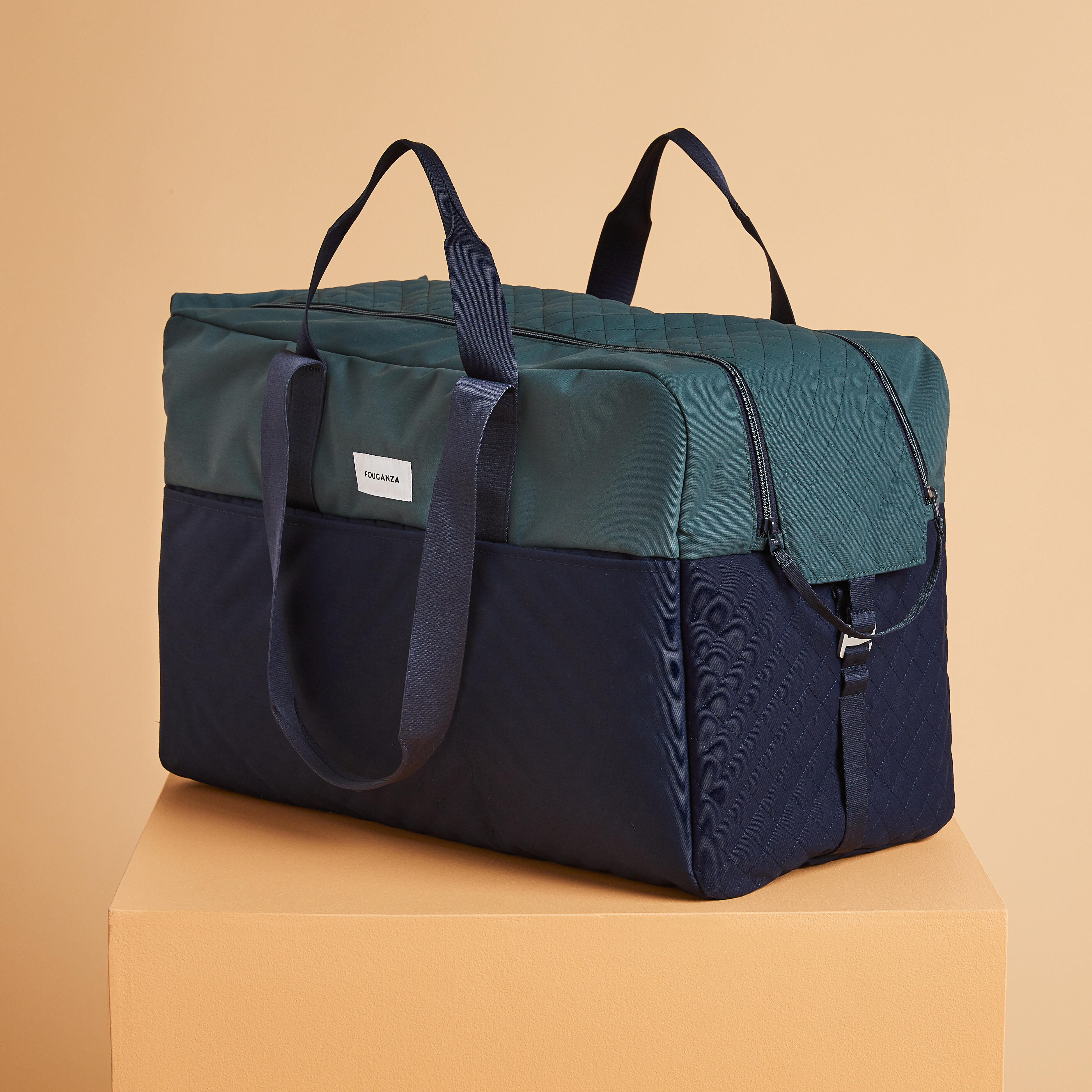 Horse Riding Equipment Duffle Bag 65 L - Green/Blue - FOUGANZA