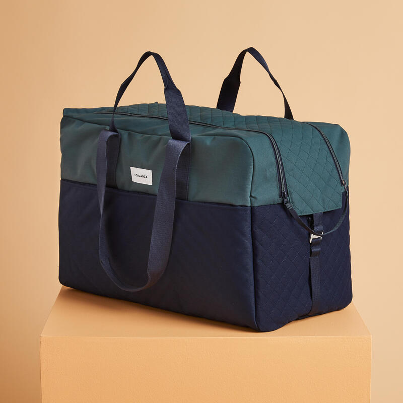 Sac de transport matériel équitation - DUFFLE 65 L Vert et Bleu.