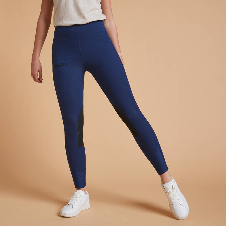 Women's Horse Riding Lightweight Leggings 100 - Dark Blue