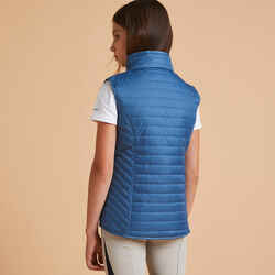 Kids' Sleeveless Horse Riding Padded Jacket 100 - Turquoise