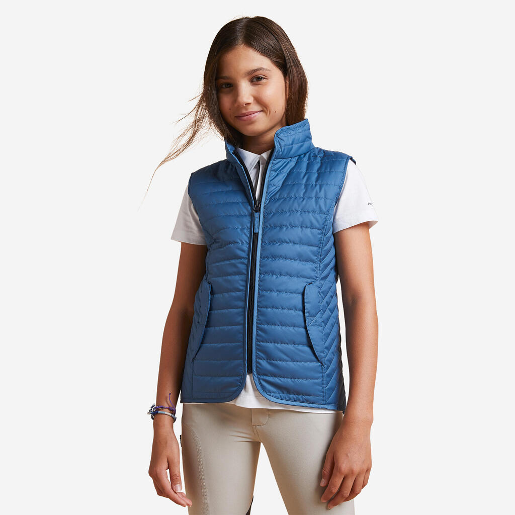 Kids' Horse Riding Padded Jacket 140 - Storm Blue