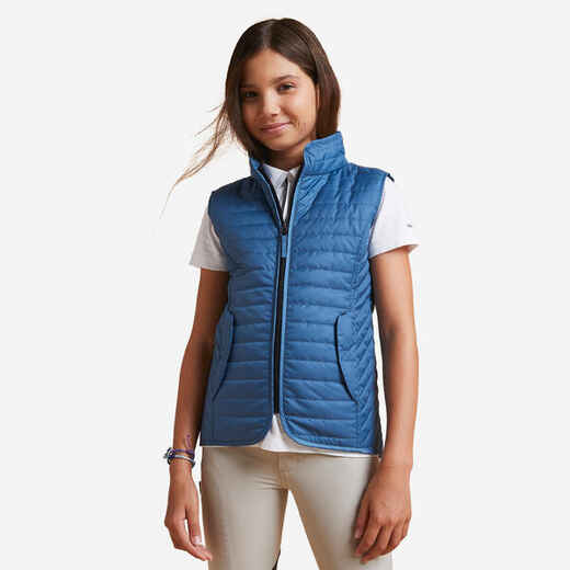 
      Kids' Sleeveless Horse Riding Padded Jacket 100 - Turquoise
  