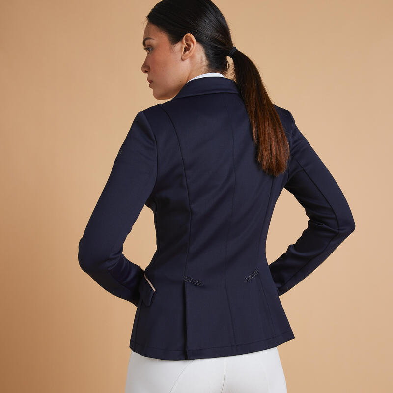 Chaqueta Equitación Competición Mujer Azul Marino