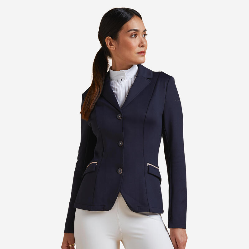 Chaqueta Equitación Competición Mujer Azul Marino