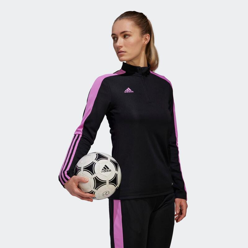 Női melegítőfelső futballozáshoz TIRO, fekete, rózsaszín 