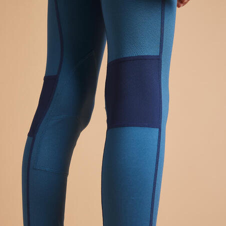 Legging équitation léger Enfant - 100 bleu tempête