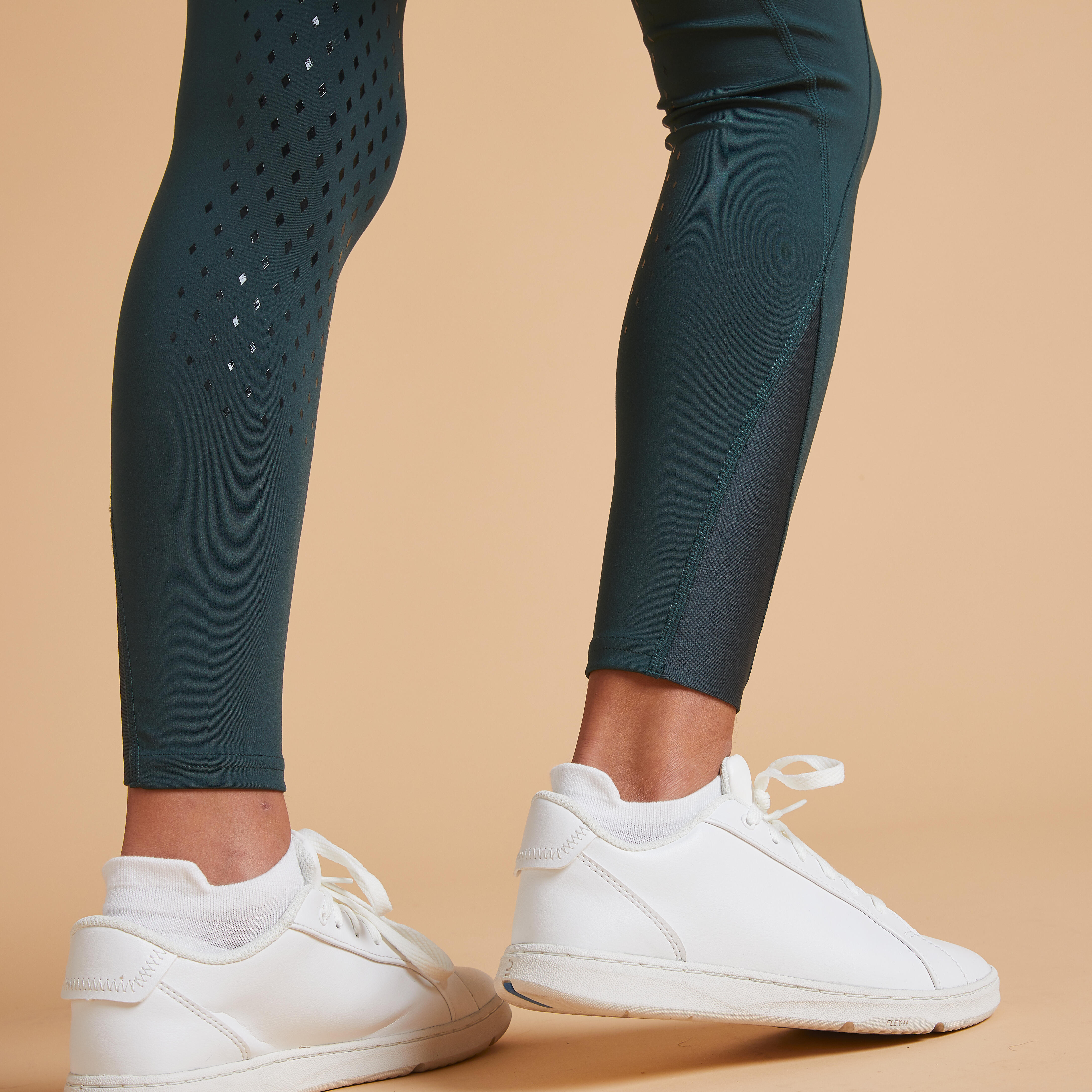 Legging d'équitation fullgrip enfant - 500 vert - FOUGANZA
