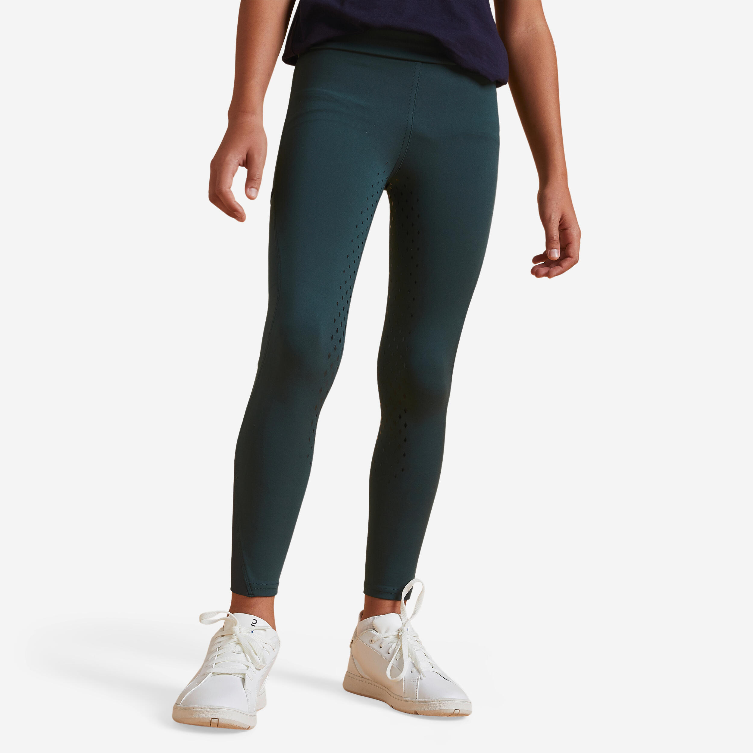 Children's fullgrip riding leggings - 500 green