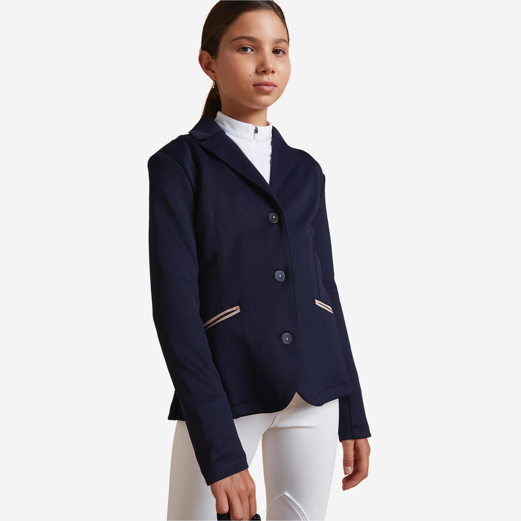 Kids' Horse Riding Show Jacket 500 - Navy