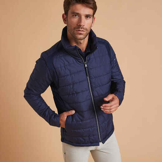 
      Men's Horse Riding Light Padded Jacket - Blue Black/Dark Blue
  