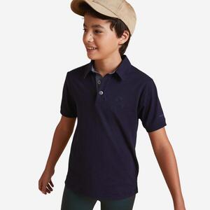 Polo Equitación fouganza 140 Boy Niños Azul Marino Manga Corta